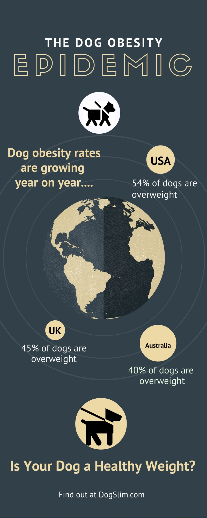 The dog obesity in USA, Australia and UK